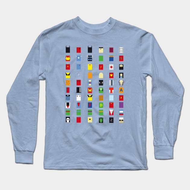 Minimalist Superheroes Long Sleeve T-Shirt by Fanisetas